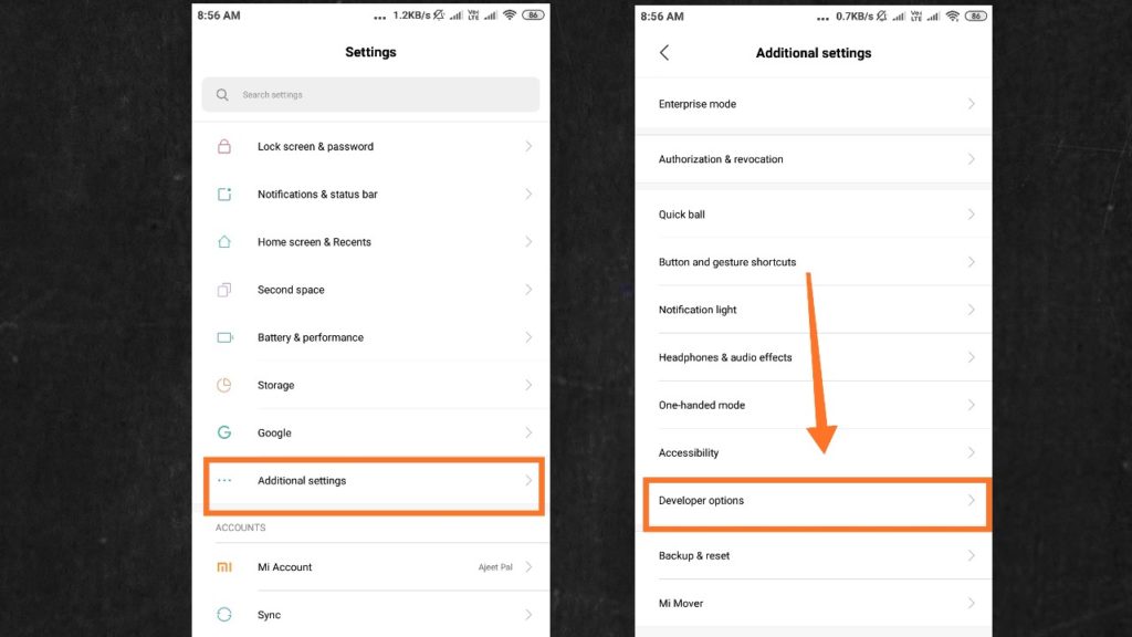 how to enable developer option